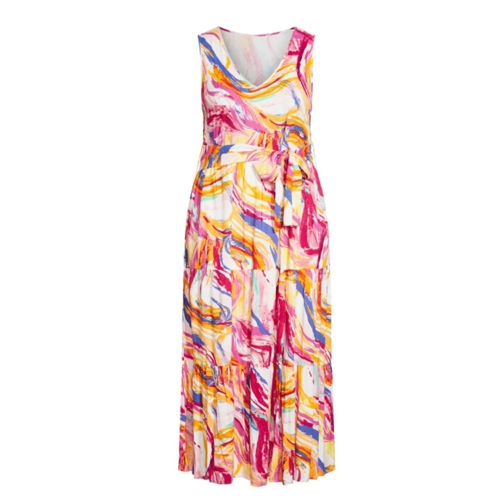 Loralette Seashore Size 16W Relativity Multicolor Sleeveless V-Neck Maxi Dress - Picture 6 of 8